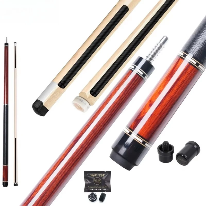 

Fashionable Leather Grip Wooden and Carbon Core Shaft Plain Face Billiard Pool Cue