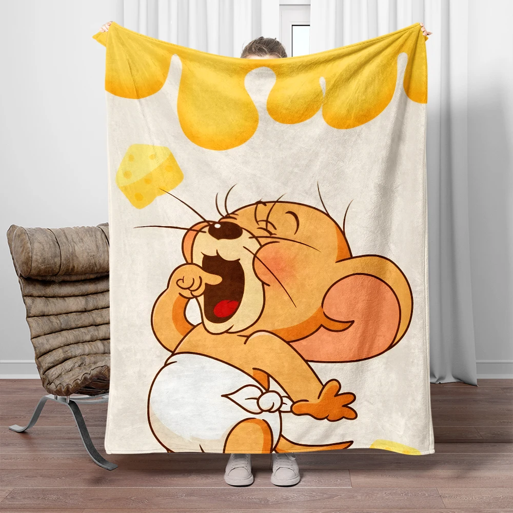 Tom and Jerry printed flannel thin blanket. Four seasons blanket.for sofa, beds, living room, travel picnic blanket gifts