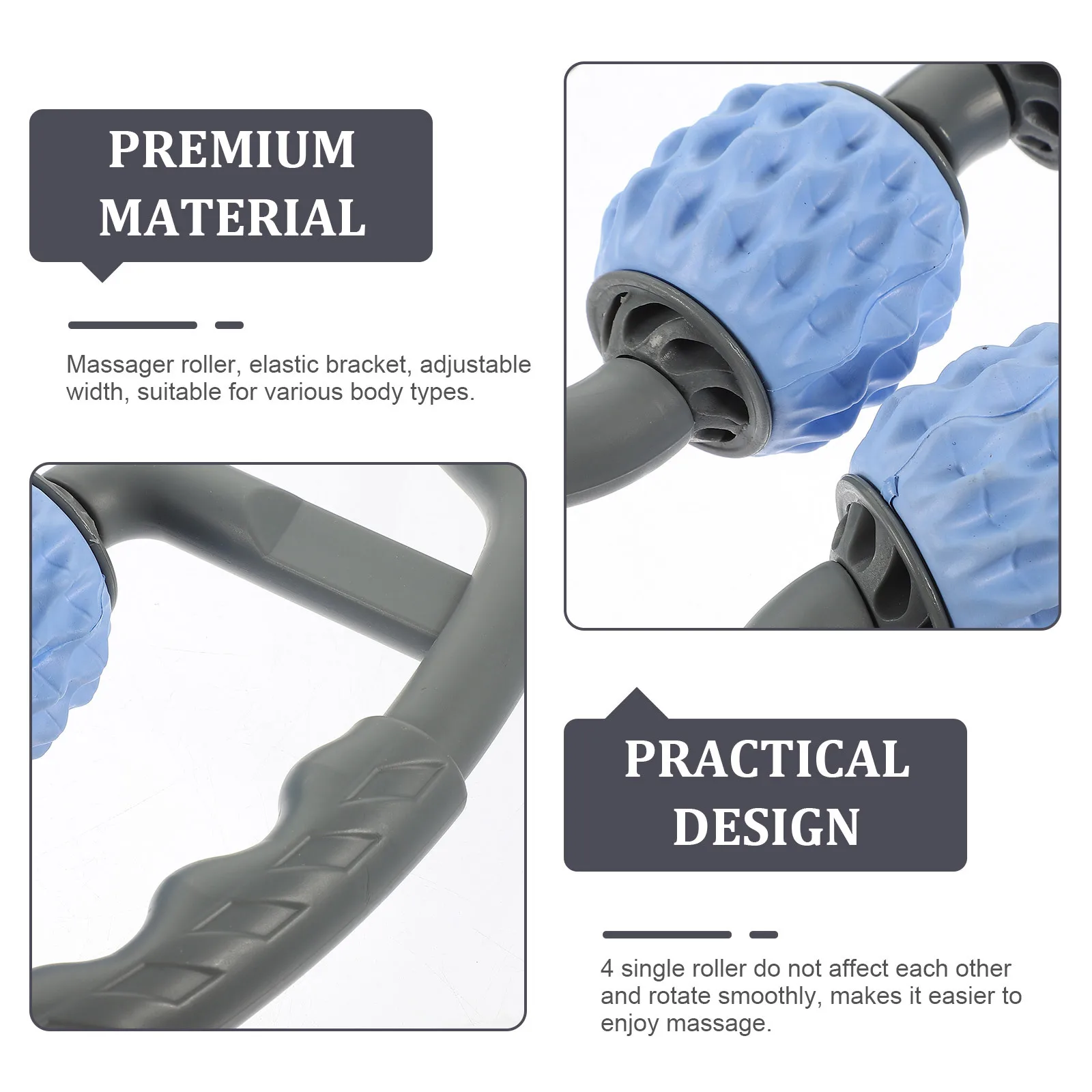 

Muscle Massage Roller Leg Massager Adjustable Width Durable Lightweight Portable for Muscle Pain Relief Trigger Point Therapy