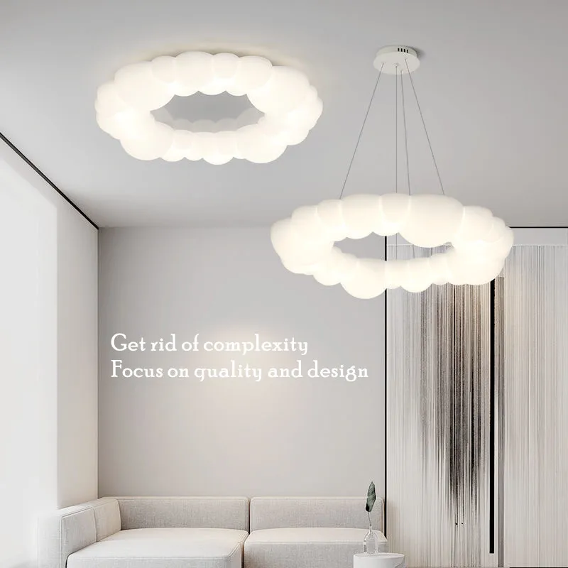 Imagem -02 - Nordic Led Cloud Chandelier para Quarto de Crianças Lustre de Teto Moderno Sala de Estar Decoração do Restaurante Arte Branco Acrílico Pendurado Lâmpada