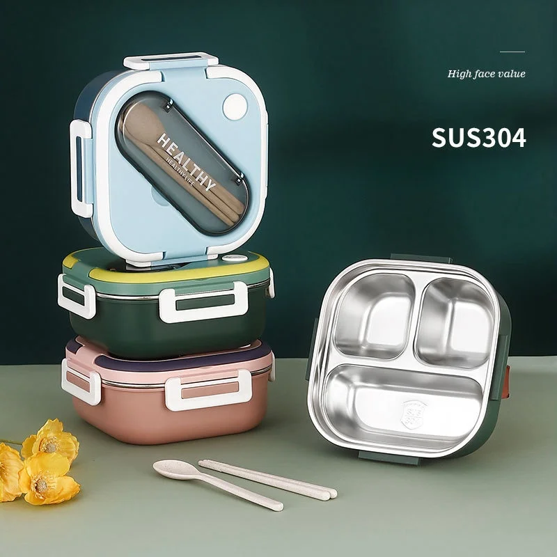 

Cute Lunch Box for Kids Compartments Microwave Bento Lunch Box with Fork Spoon Microwave Food Storage Container Outdoor Picnic