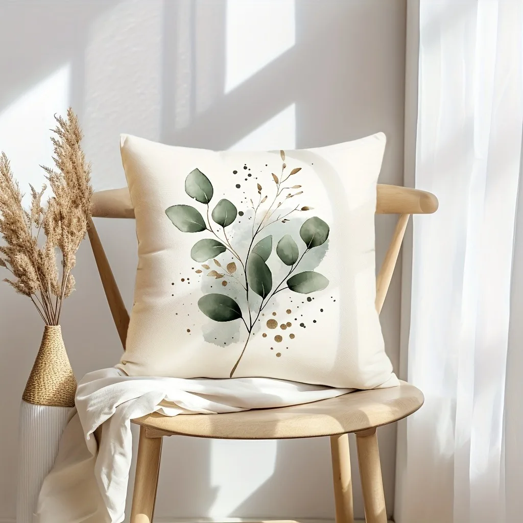 Floral leaf pattern printing pillowcase modern minimalist home bedroom room decoration living room sofa cushion cover