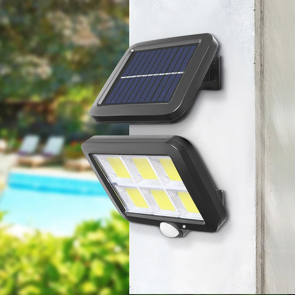 Lámpara LED Solar de pared para exteriores, lámparas separadoras impermeables IP65 de 100W, inducción inteligente para iluminación de patio/garaje