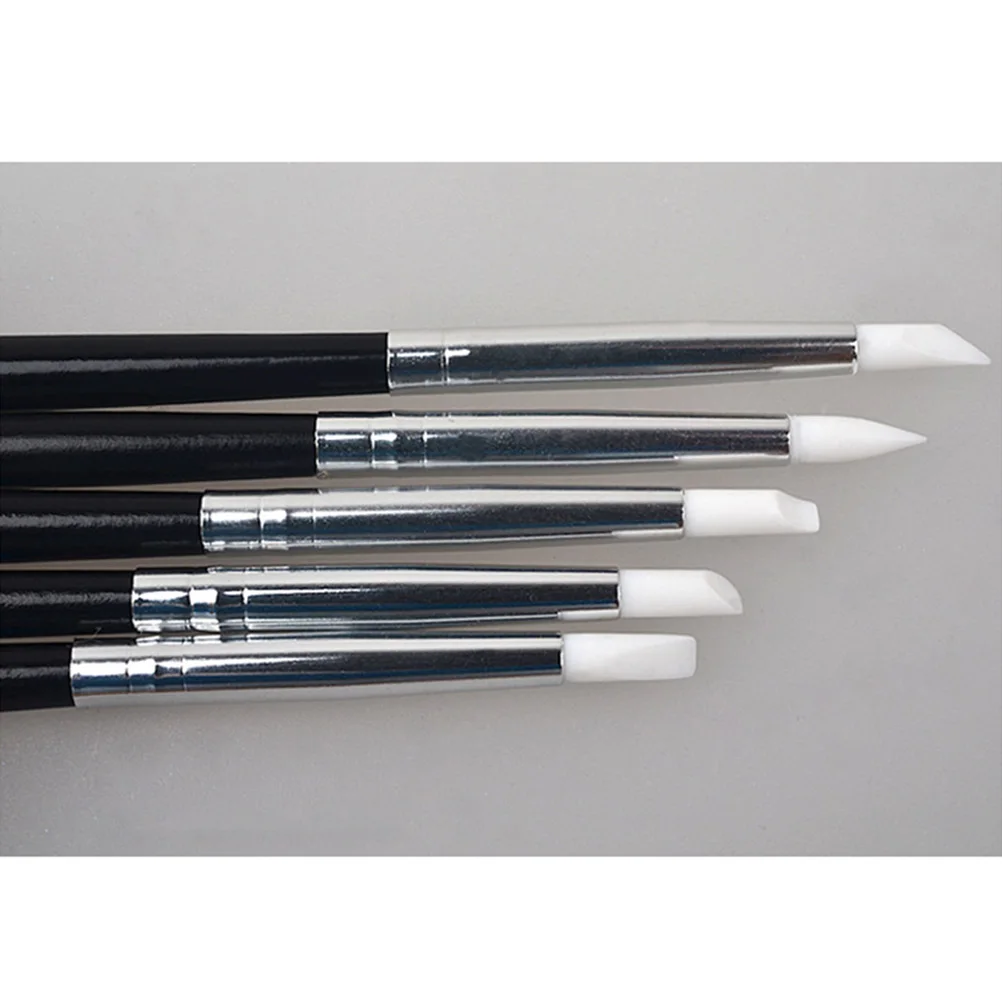 

20pcs Nail Liner Nail Silicone Pen Nail Painting Manicure Brush ( White Rod Brush Pens + Black Rod Silicone Pen)