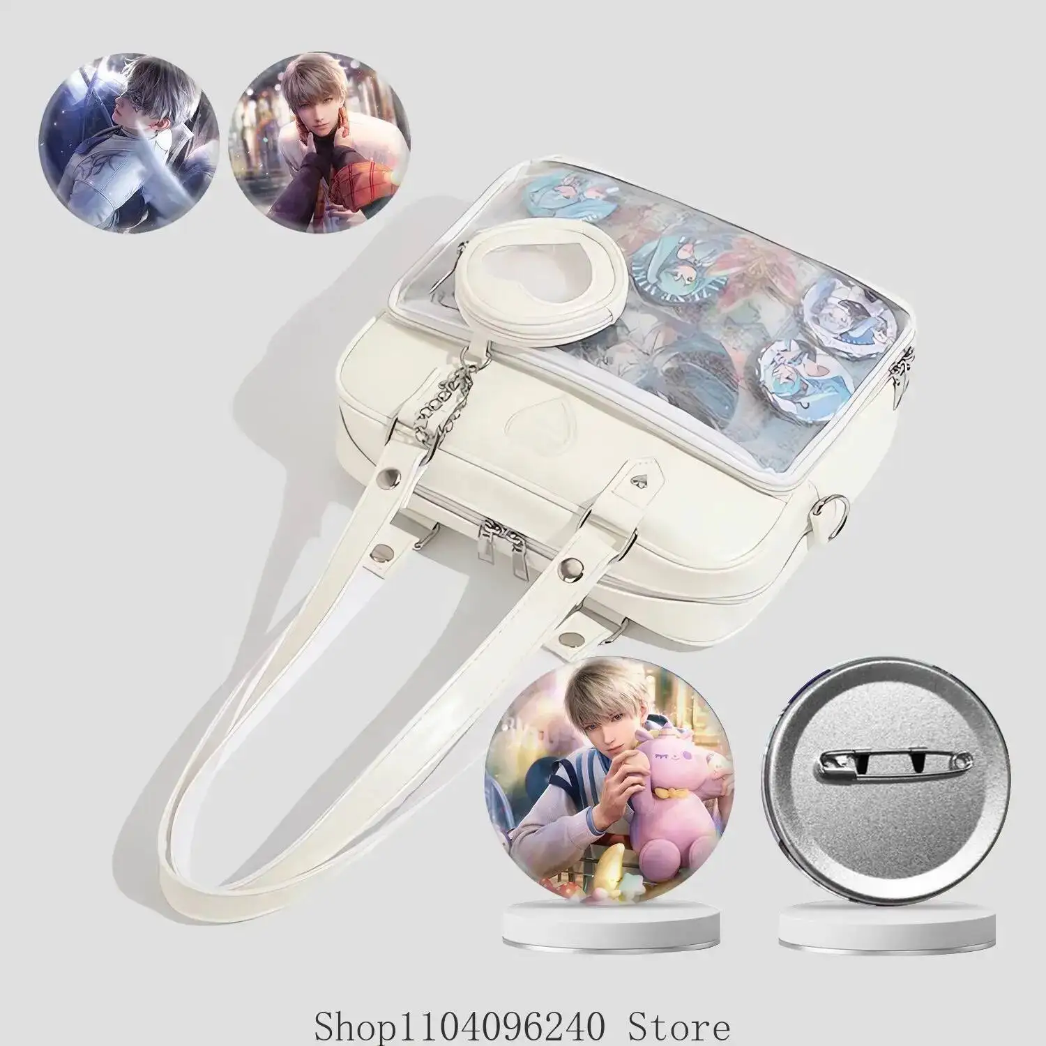 

Anime GAME Love And Deepspace Backpacks Large Capacity Knapsack Casual Transparent DIY Display Rucksack Cartoon Trendy Travel Sc