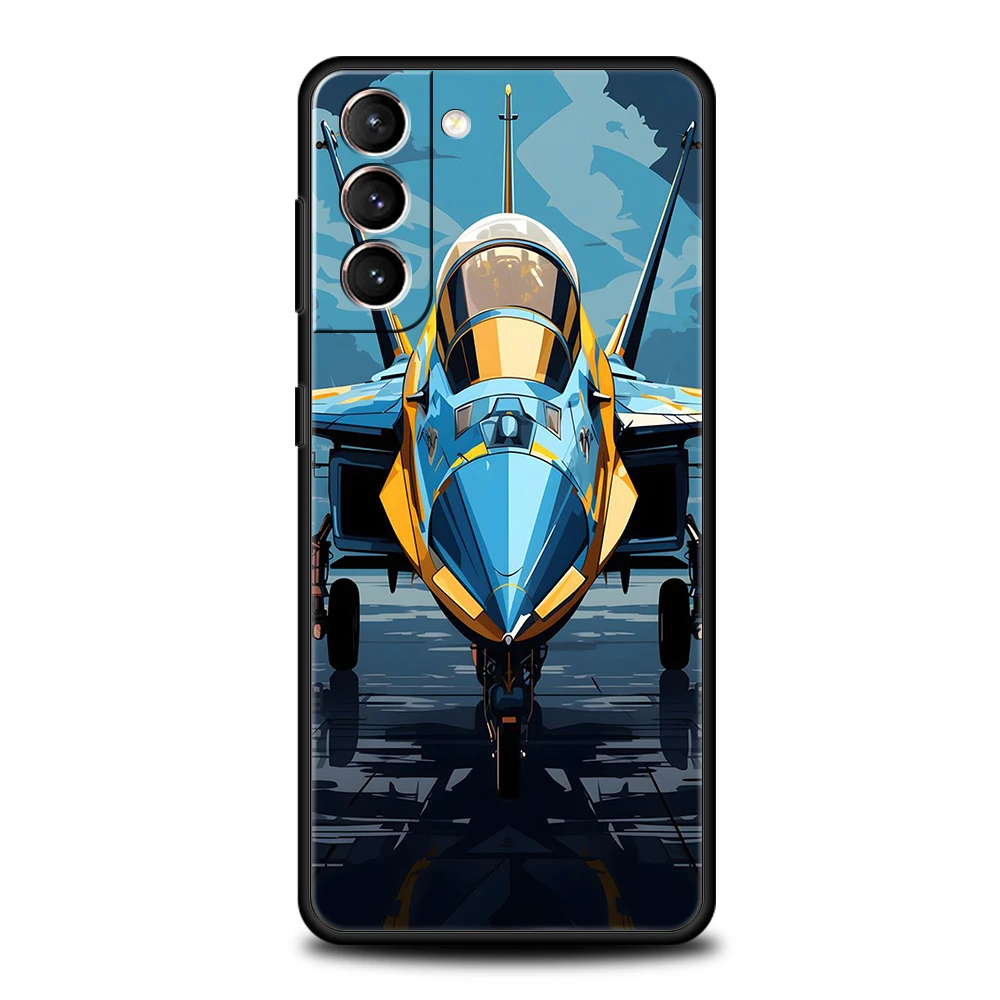 Coque en silicone antichoc Sky Jet Fighter, housse de téléphone, sacs pour Samsung Galaxy S24, S23, S22, S20, S21, FE Ultra, S10, S10E, S9, S8 Plus, 5G