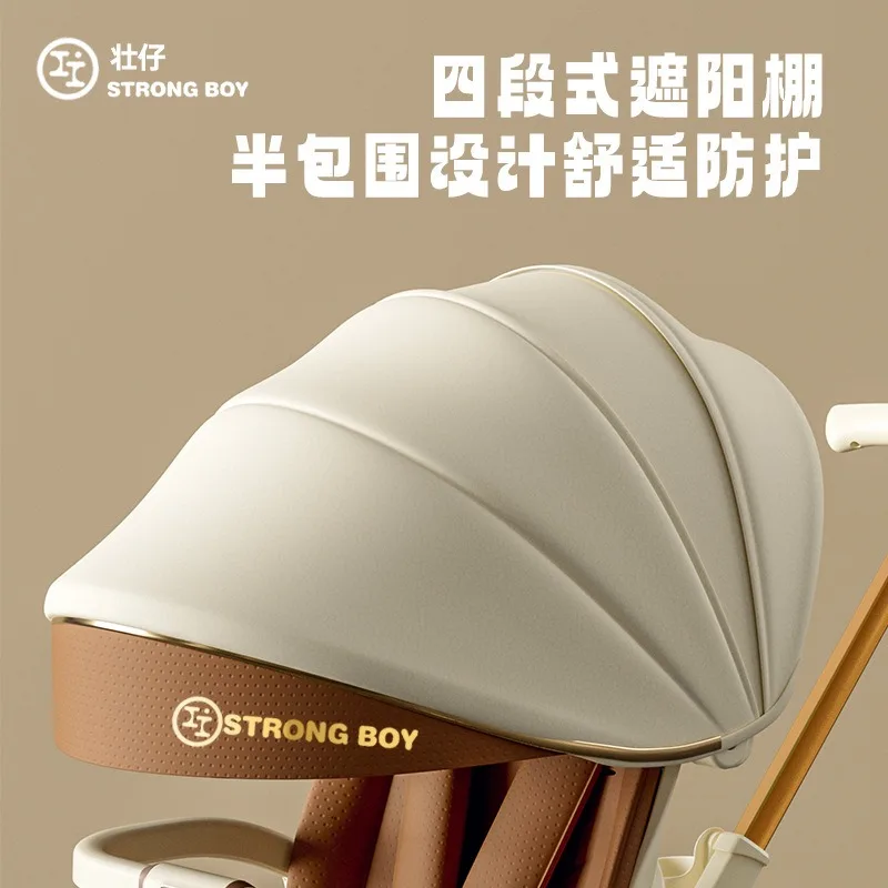 Passeggino con paesaggio alto, il bambino può sedersi o sdraiarsi, passeggino leggero bidirezionale