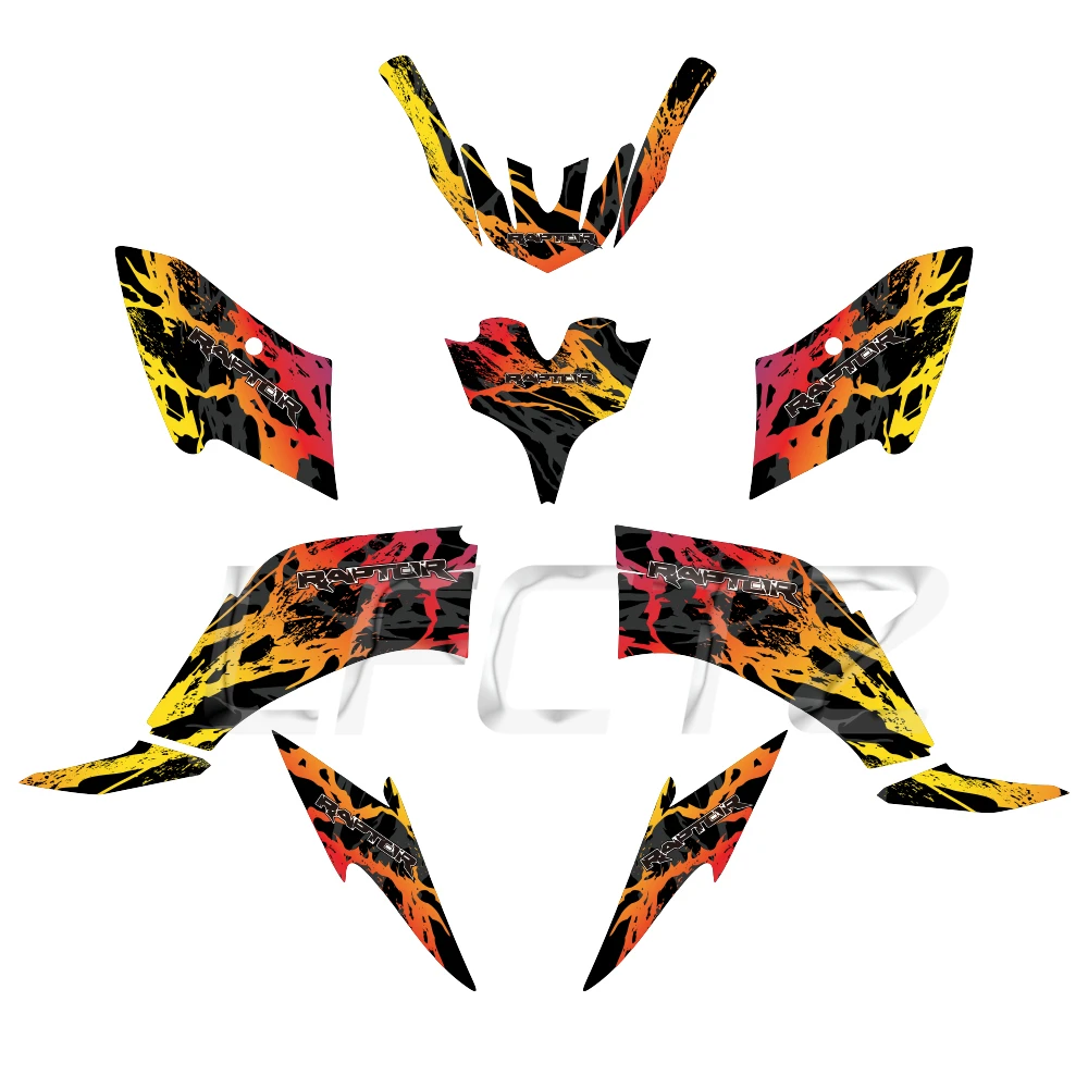 Fit for Yamaha Raptor125 Raptor250 YFM125 YFM250 Raptor 125 250 ATV Full Set Graphics Background Decal Stickers