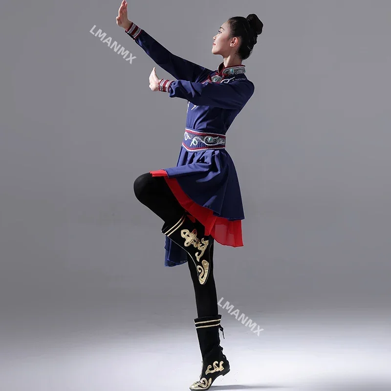 Mongolian Dance Costume Traditional Costume Female National Dance Tibetan Practice Clothes Mongolian Ancient Yangko Dance