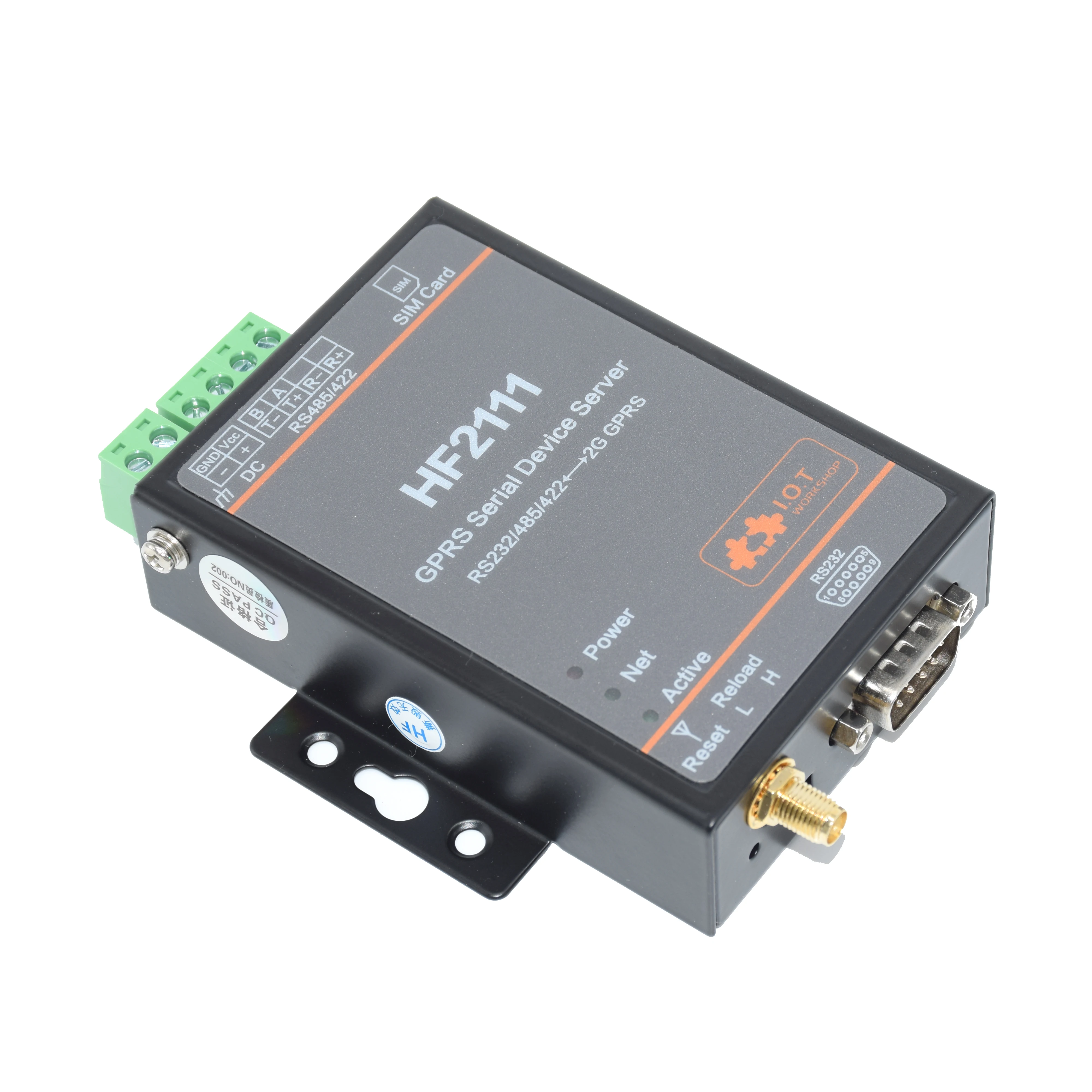 Seriële Poort Rs232 Rs485 Rs422 Naar 2G Gprs Gsm Converter Server Hf2111 Ondersteuning Modbus