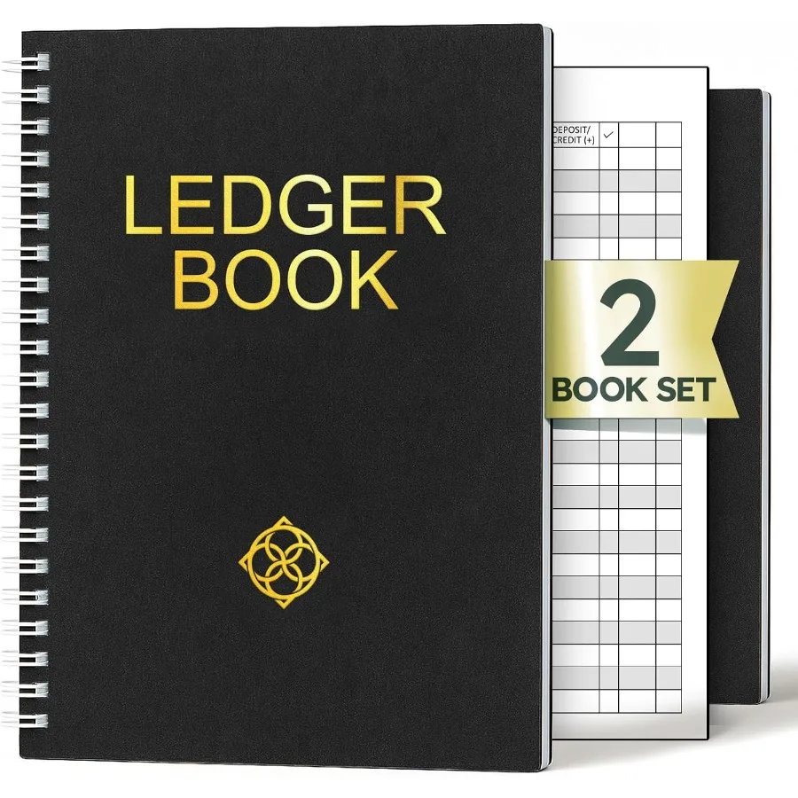 

Книга Ledger, 2 упаковки, бухгалтерские книги для малого бизнеса, планировщик финансов, трекер расходов, бухгалтерская запись, книга, учет T
