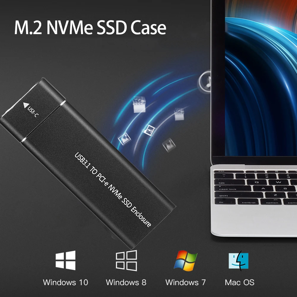 M2เคส SSD M.2 USB3.1 SATA SSD Enclosure BOX M.2 TO USB Type C 3.1 SSD ADAPTER โลหะแข็งกล่องฮาร์ดดิสก์ภายนอกแล็ปท็อปโทรศัพท์