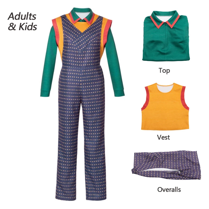 

Holly Wheeler Cosplay Costume Women Adult Kids Shirts Overalls Vest Full Set Hallloween Fancy Dress Up Party Suits Female Girls