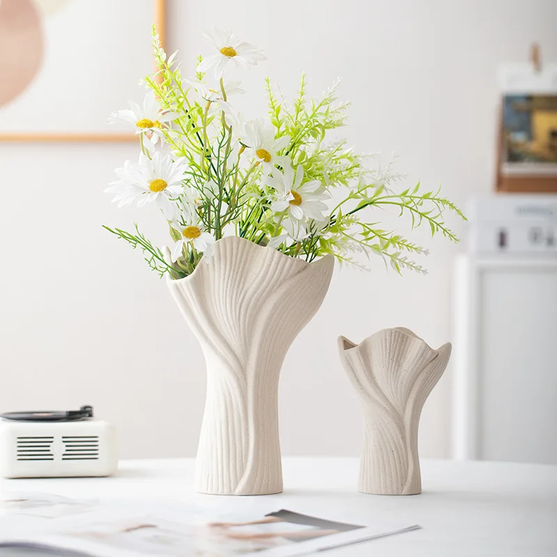Creative CAPIRON Flower Ceramic Vase Dried Flowers Pampas Grass Kitchen Office Living Room Bathroom Entrance Home Decoration