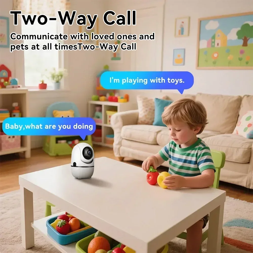 PEGATAH 2K Smart Home Security Camera 360° PTZ Automatic Tracking AI Detection Night Vision Security Surveillance Baby Monitor image 5