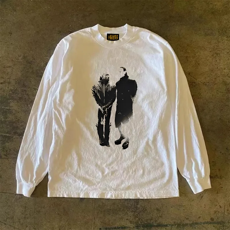 Heavyweight Pure Cotton Long Sleeve T-Shirt Unisex Vintage Style Streetwear Versatile 310gmao Xiaocheng Story Multi-Design