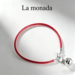 La Monada Silver 925 Bell Charm Red Rope Bracelets Women Red Thread For Hand Line String 925 Sterling Silver Bracelets For Women