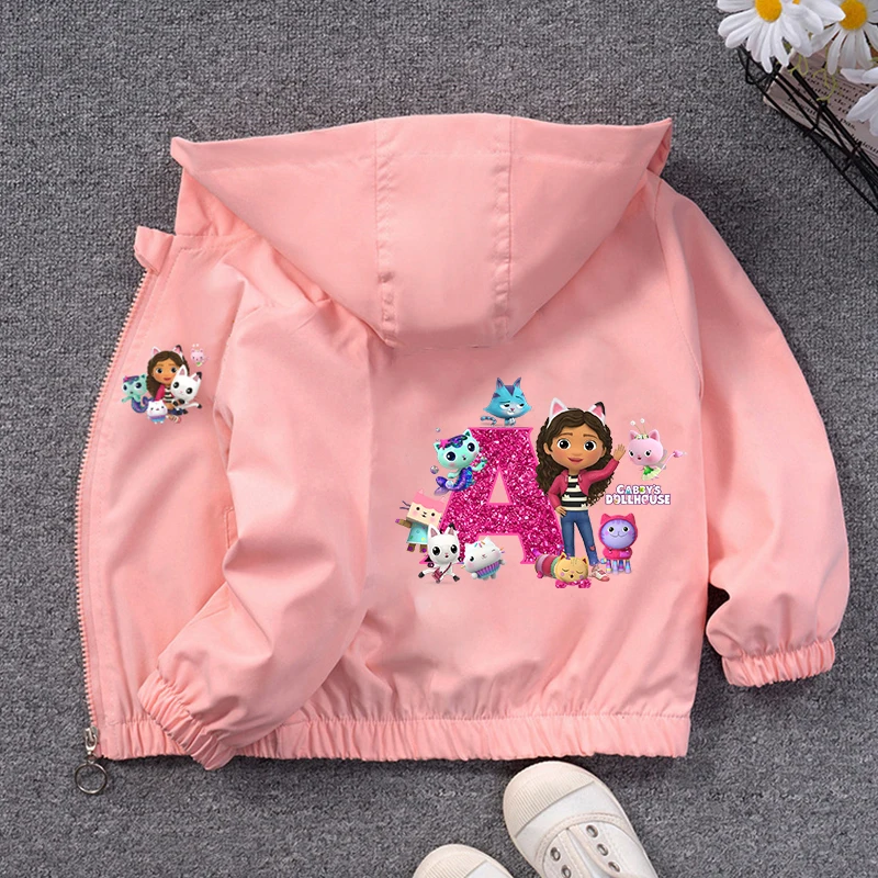 

Gabby Dollhouse Girls Thin Coats Spring Autumn Jacket Cartoon Cardigan Coat Comfortable Fabrics Fashion Jackets Tops Clothing