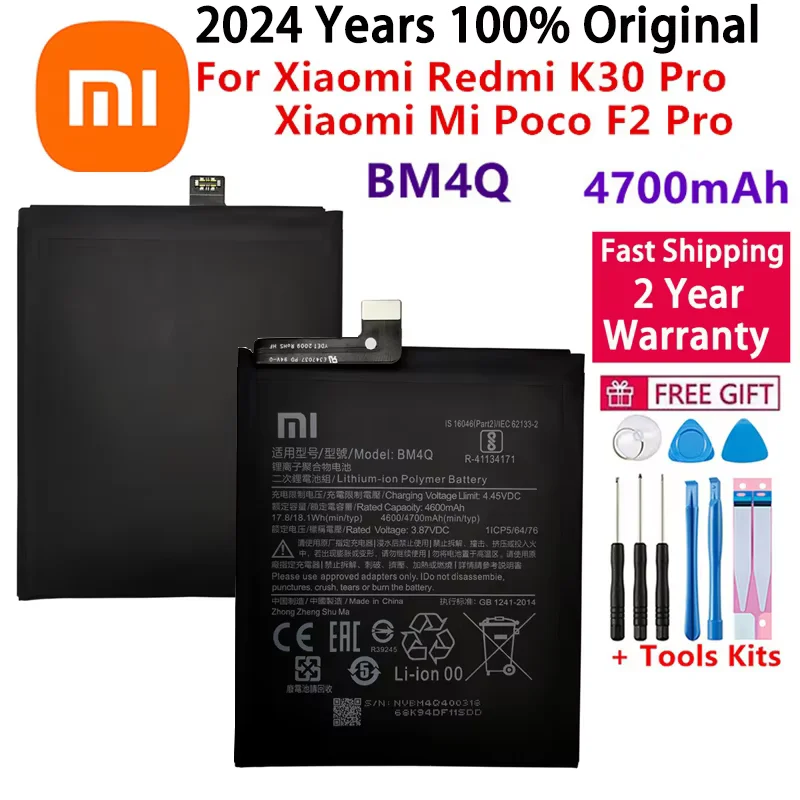 Xiaomi-オリジナルの電話バッテリー,bm4q,bm4p,bm4u,redmi k30 pro,k30pro,高品質,pocf2 proバッテリー,XIAO-MI