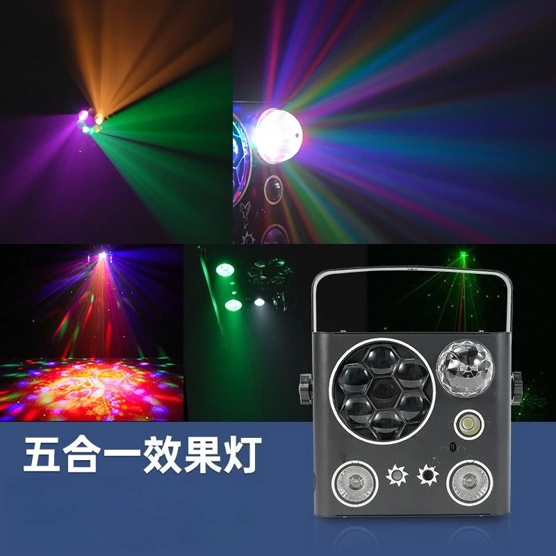 Multifunctional 5 in 1 LED Magic Ball Light Colorful Stage Effect Lamp Portable For Home Party Karaoke Bar Disco