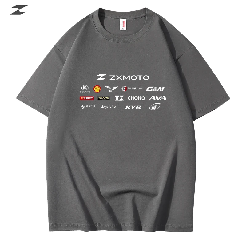 ZX MOTO logo men's summer classic trend T-shirt short sleeve - spring-autumn loose motorcycle riding jacket