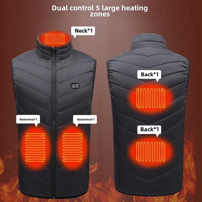 

Winter Intelligent Dual-Control Five-Zone Heating Constant Temperature Warm VestUSBCharging the Third Gear Thermostat Self-Heati