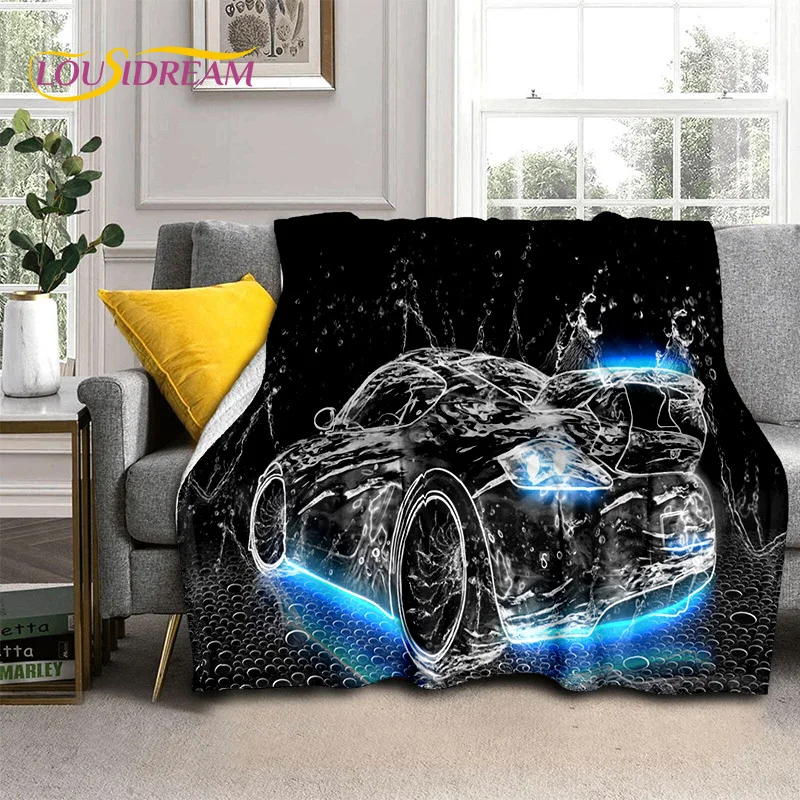 

HD Concept Car 3D Future Sports Car Cartoon Blanket,Soft Throw Blanket for Home Bedroom Bed Sofa Picnic Travel Cover Blanket Kid