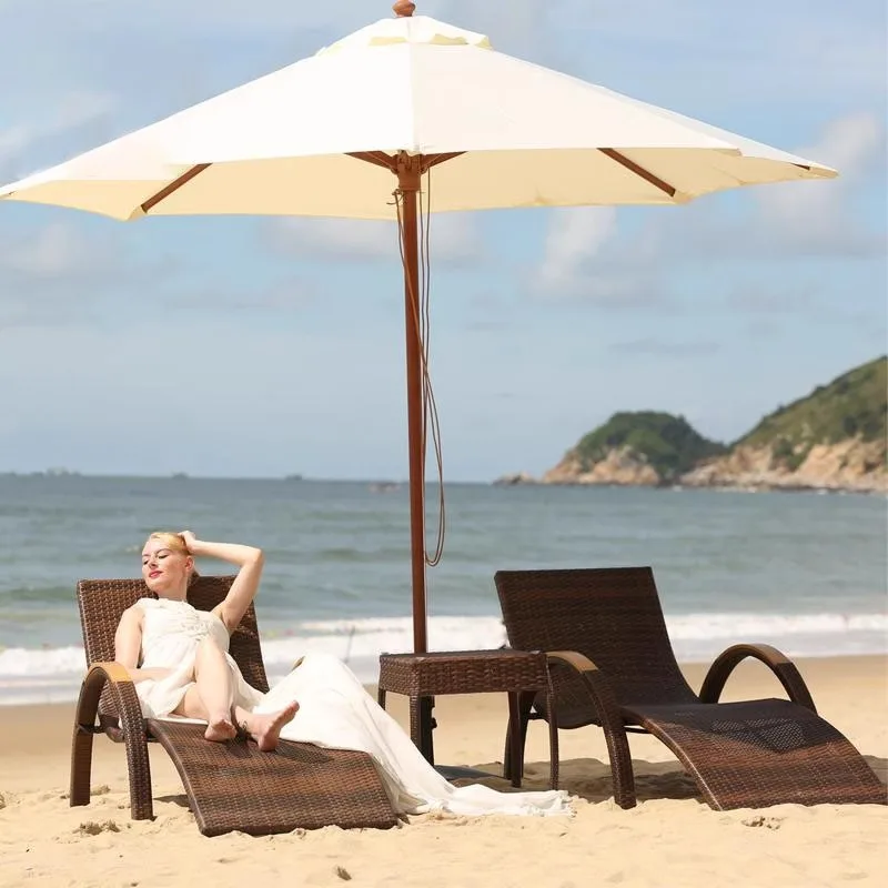 Outdoor bed patio open-air balcony leisure rattan loungers swimming pool beach leisure rattan chairs garden chair furniture