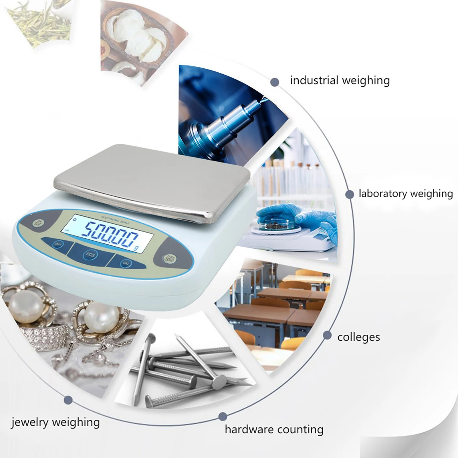 5000g 0.01g Digital Precision Scale  Weighing Electronic Balance Jewelry Scale 100‑240V Digital Precision Scale  Scale