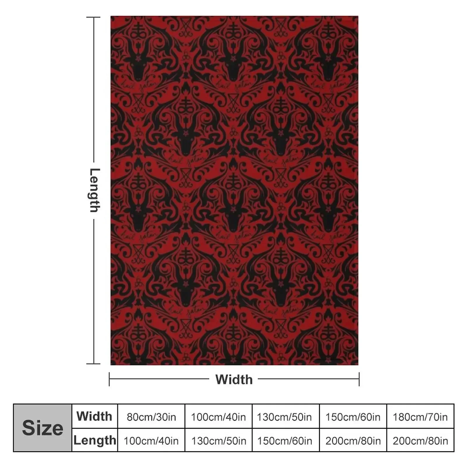 Damask - Hail Satan (Black & Red default) Throw Blanket Warm Personalized Gift Kid'S blankets ands Soft Big Beautifuls Blankets