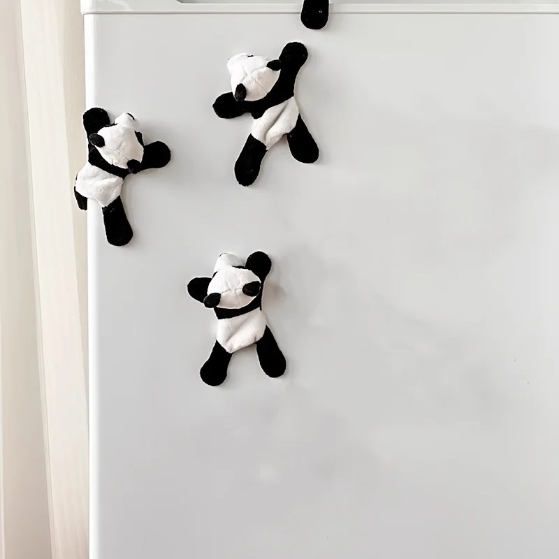 1pc 3pcs Plush Panda Refrigerator Stickers, Creative, and Convenient Souvenir Panda Gifts, Fabric Material for Kitchen Decor