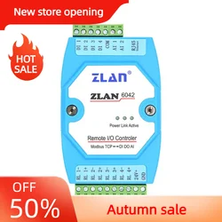 ZLAN6042 sieciowy zdalny Ethernet RJ45 Port IO kontroler Modbus TCP/RTU 4 kanały akwizycji A/D moduł I/O