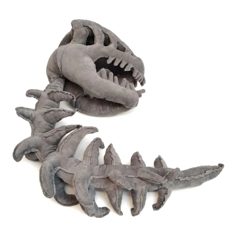 80cm 3D Dinosaur Skull Costume Realistic Halloween Skeleton Dinosaur Themed Role-Playing Prop for Adults And Kids