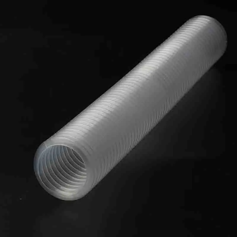 PE Transparent White Flexible Hose Corrugated Pipe with Steel Wire for Wire Cable Protection - Threaded Plastic Conduit Sleeve
