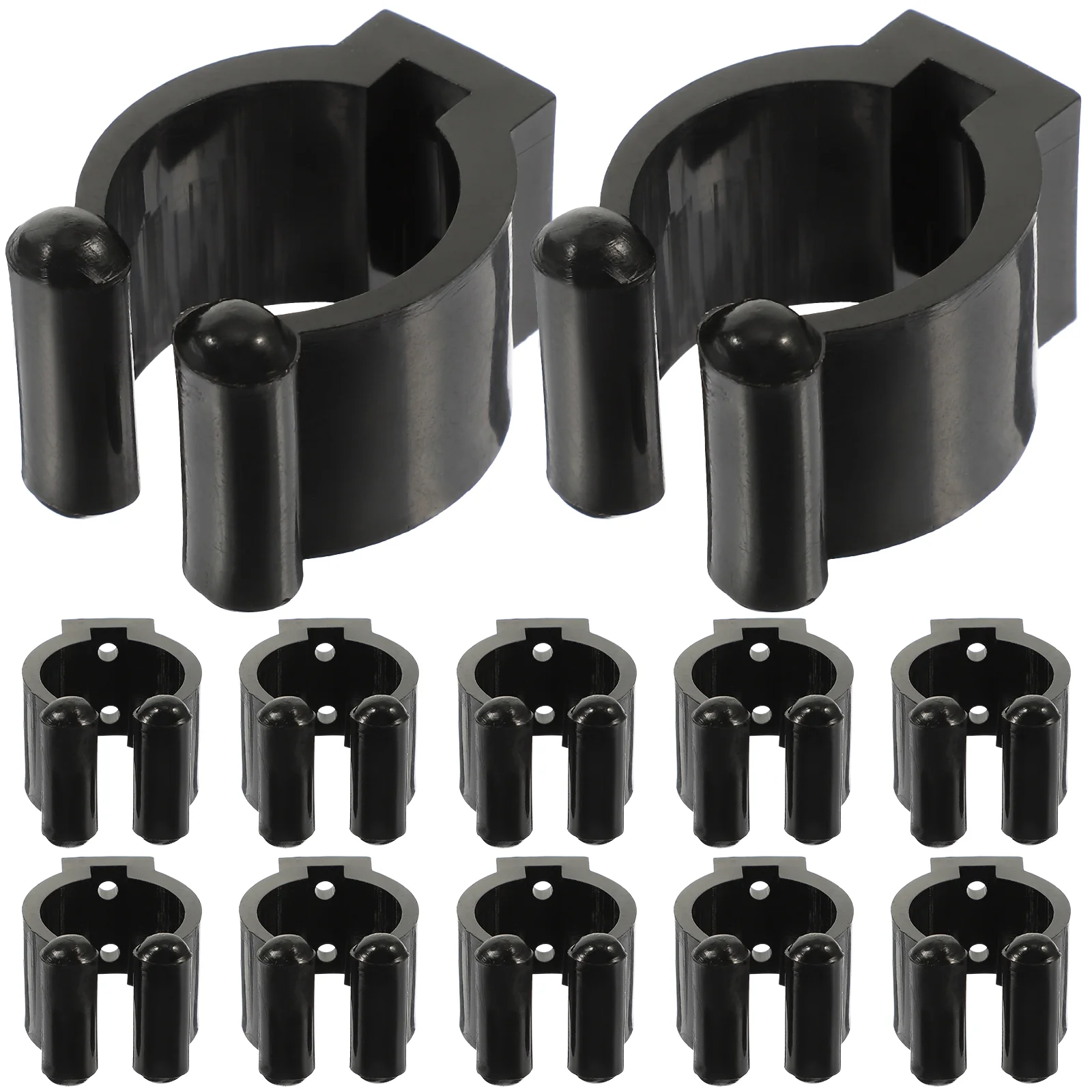 12 Pcs Fishing Rod Clip Pool Cue Brackets Pole Holding Bar Clamps Metal Plastic