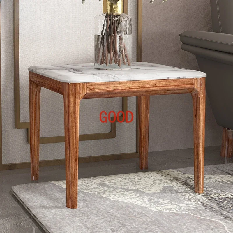 

Wooden Corner Table New Marble Side Table Solid Wood Square and round Height Living Room Furniture