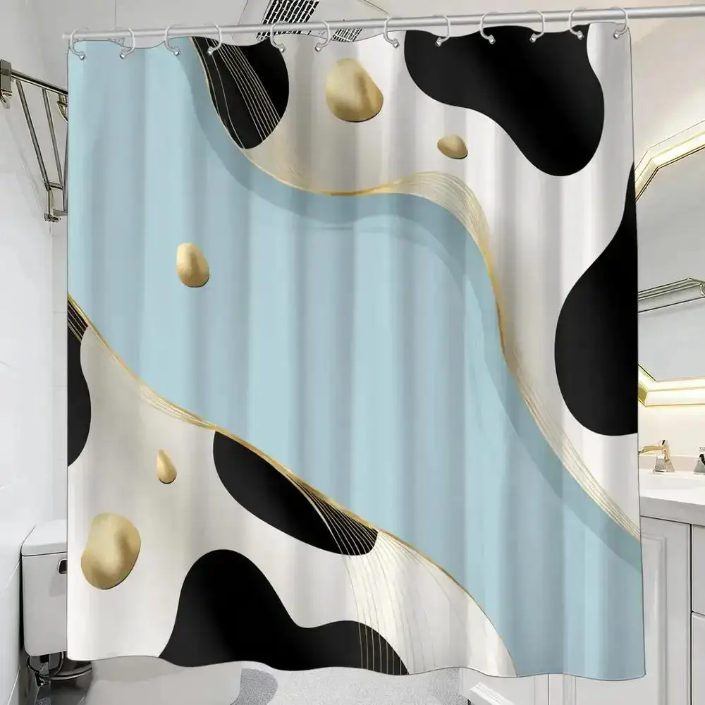 

Solid Color Shower Curtain – Waterproof Polyester, 12 Hooks Included, 70.87×70.87" Modern Bathroom Decor