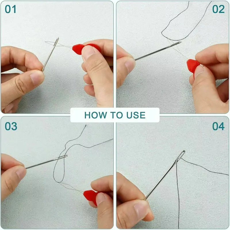 7 أحجام كبيرة العين الخياطة مجموعة الإبر الحادة 40 قطعة إبرة جلدية التطريز الموضوع الإبر مع الخيوط للديكور الحرف الفنية #5