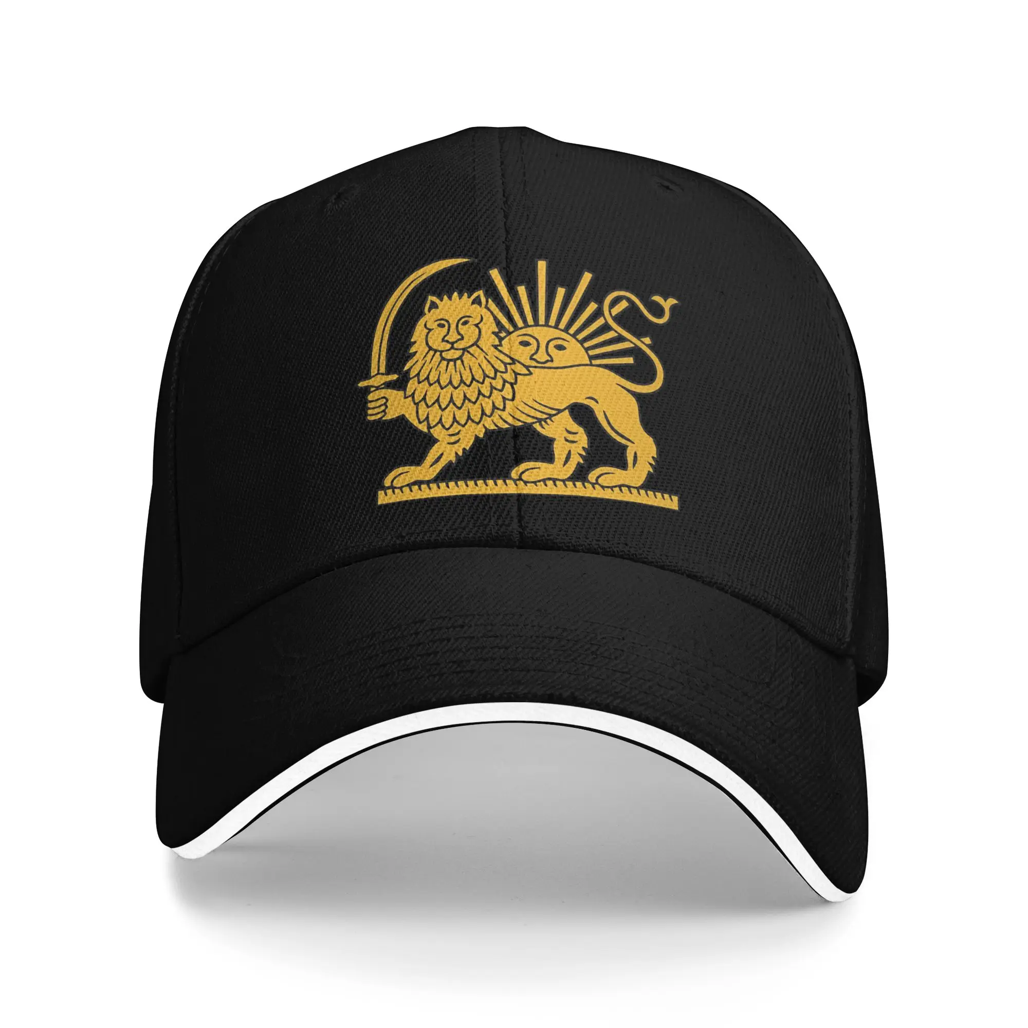 Iran Flag Emblem Lion and Sun Baseball Cap Hip Hop  Sandwich Hats Men Women Polyester Hats Cap Outdoor