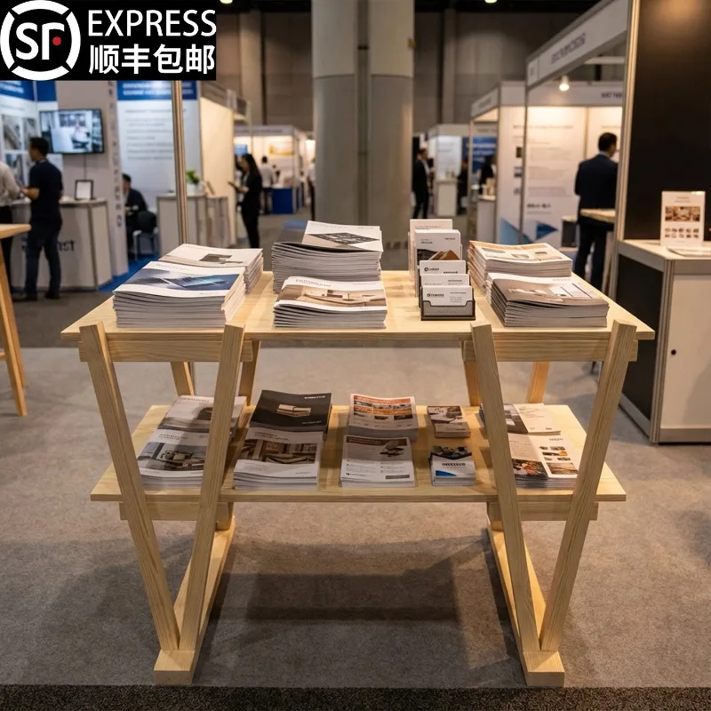 Sample product display stand Solid wood high-end creative clothing display table