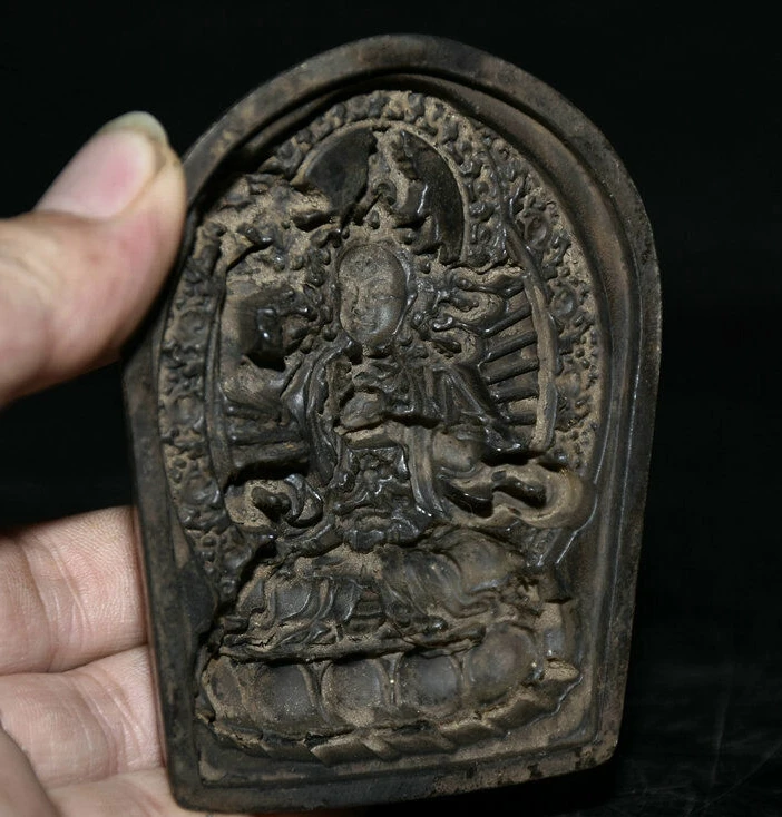 

Old Tibet Bronze Buddhism Guanyin Goddess Buddha Lotus Mould Die Statue