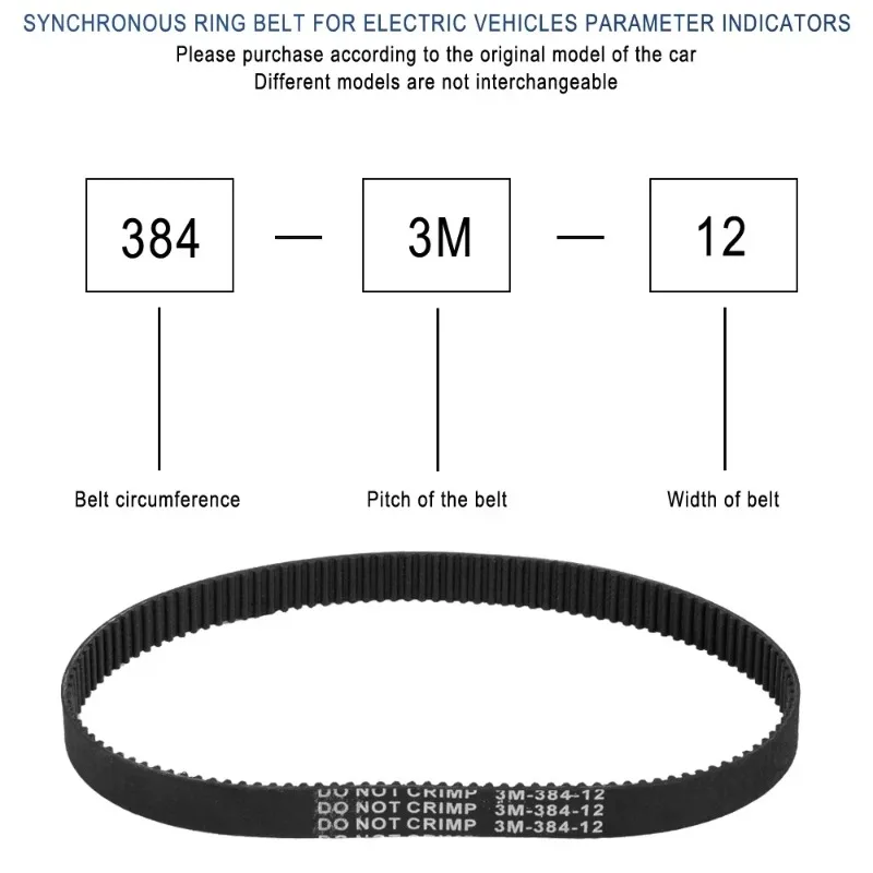 3 PCS Rubber Drive Stripe Electric Scooter Hoverboard Part E-scooter Belt 3m 384 12 Transmission Timing Belts