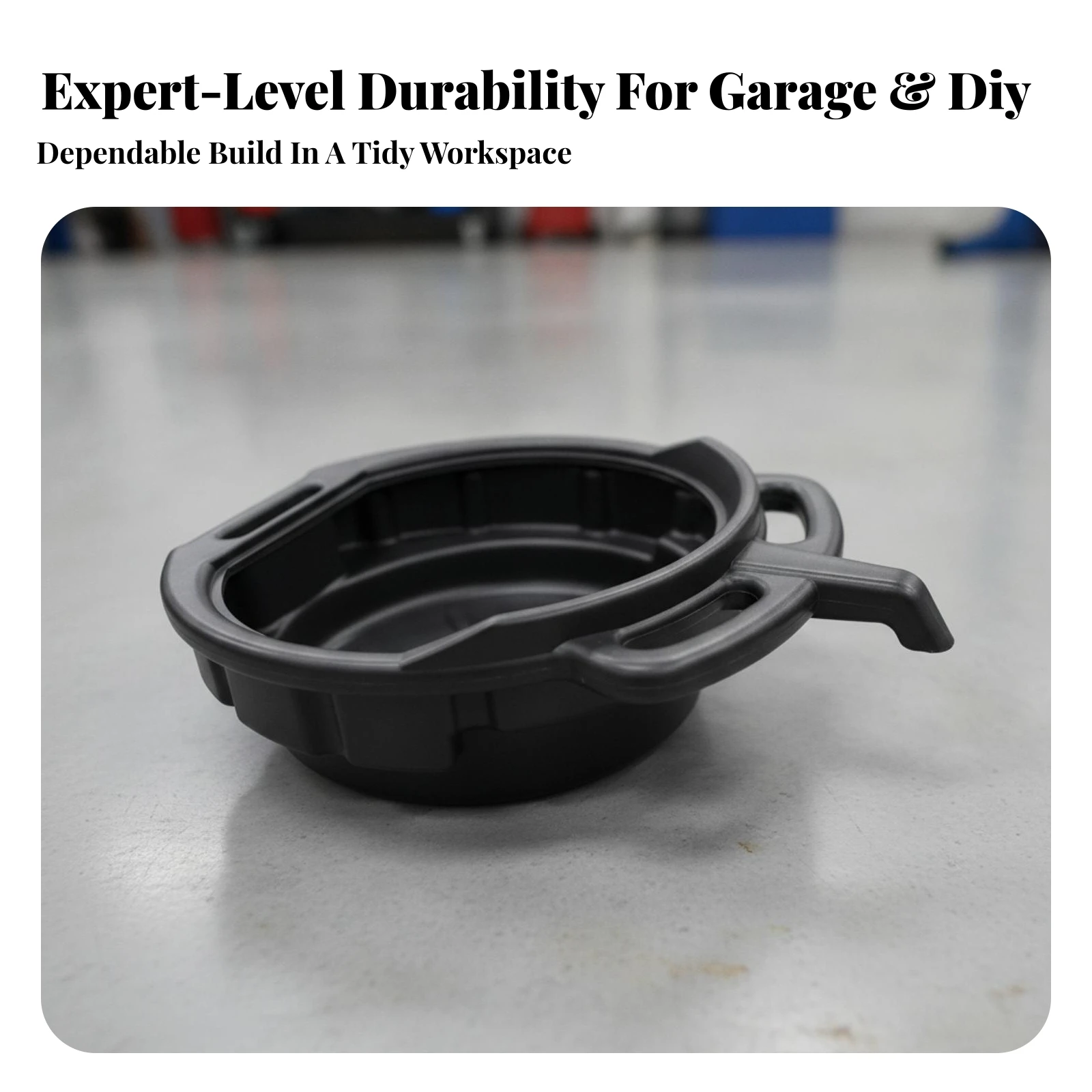 Oil Drain Pan Deep Oil Drain Pan with Spout Drain Tray Anti-Splash Thick-Walled for DIYers, Garage, Workshop
