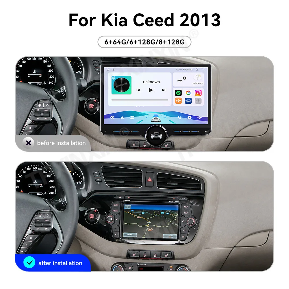 Car Accessories Radio For Kia Ceed 2013 Android Auto GPS Navigation Multimedia Stereo Receiver Head Unit Offline Maps