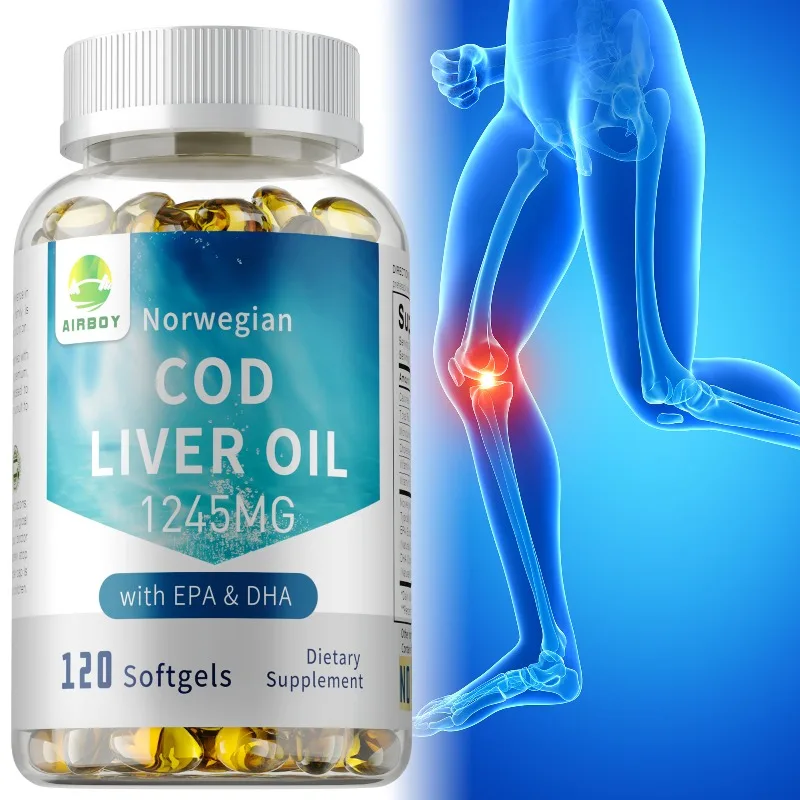 

Cod Liver Oil Capsules - Rich in Omega-3, EPA, DHA, Vitamin A, D - Supports Heart, Brain, Immune, Joint and Eye Health