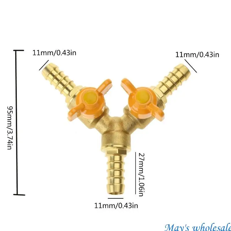 Y Shaped Brass Connector Reliable Y Splitter Heavy Duty Connector Efficient Water Distribution Simple Installation 448A