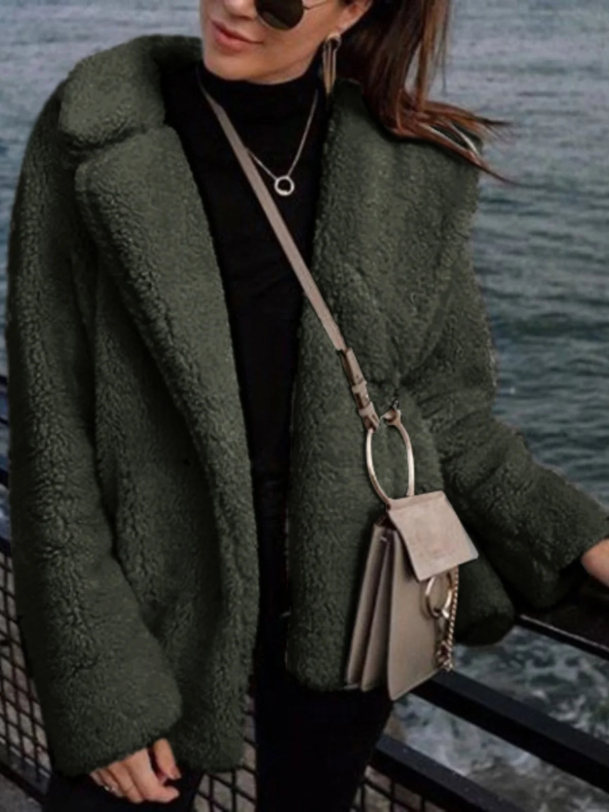 معطف نسائي من Plu قميص مخملي أنيق طويل Sve بطول منتظم لخريف وشتاء جديد ملابس خارجية للسيدات من Sle Ele #3