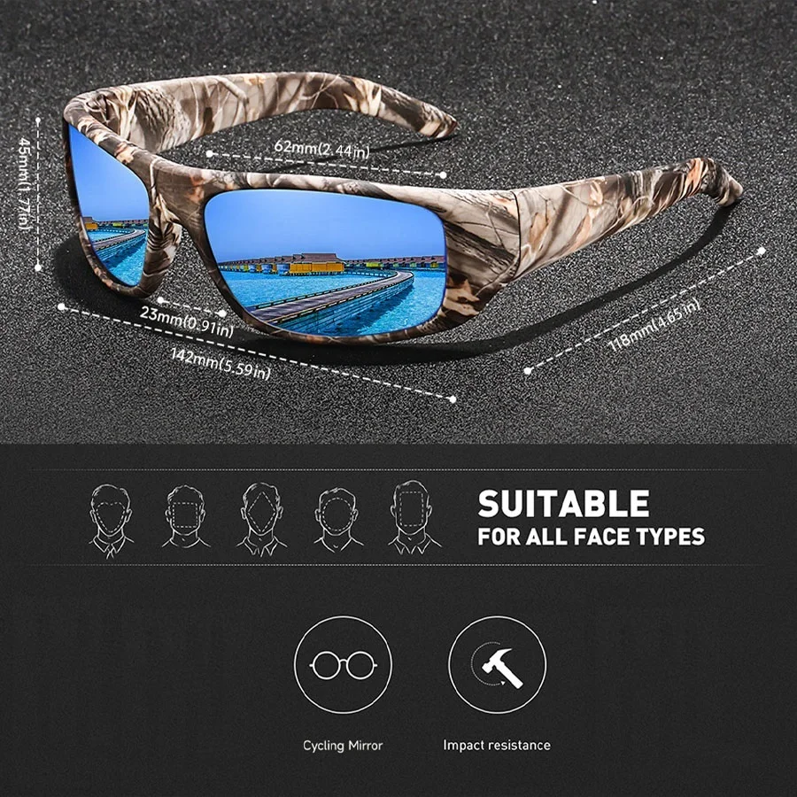 Modische Vintage-Muster Angeln Radfahren Sport-Sonnenbrille für Männer und Frauen Eyewear zum Laufen Bergsteigen Sport Herren Sonnenbrillen – Detail 4