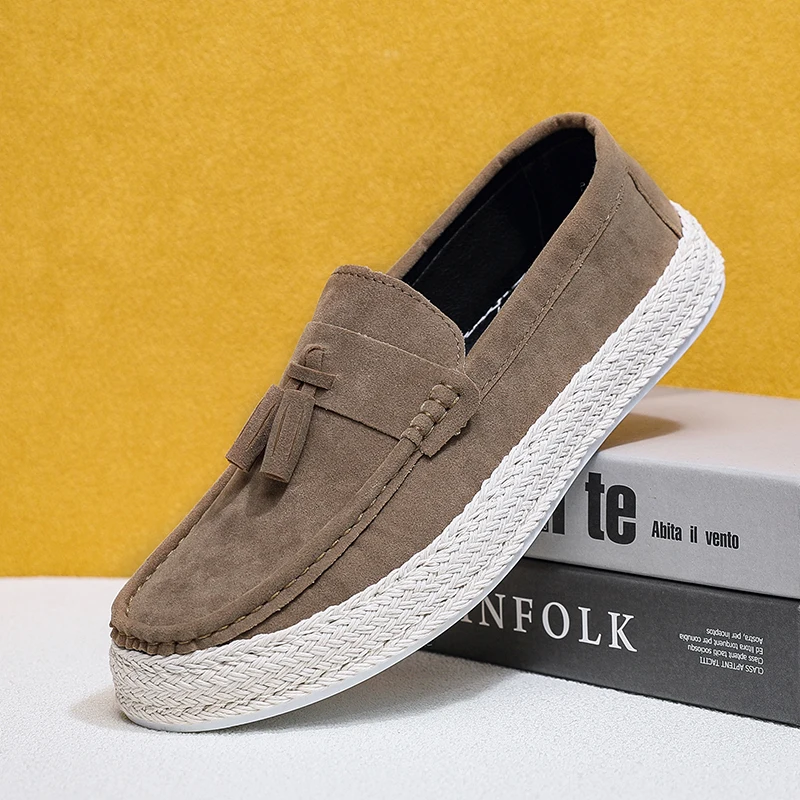 

Men's Suede Loafers Casual Casual Shoes with Tassel and Canvas Design Designer Shoes It Is An Ideal Choice for Daily Casual Wear