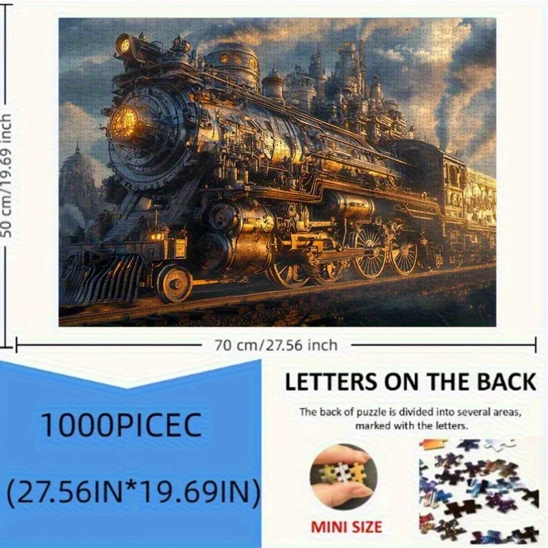 500-1000 шт. большая игрушка-головоломка с механическим поездом-сложная интеллектуальная игра с детальным металлическим дизайном локомотива, смешанная